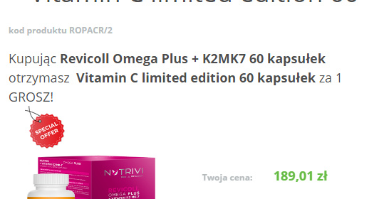 Revicoll Omega Plus K2MK7 60 + Vitamin C limited edition 60